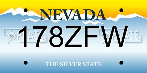 178ZFW Nevada License Plate