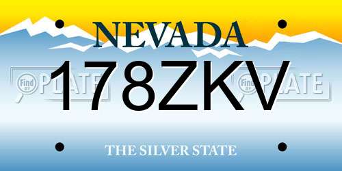 178ZKV Nevada License Plate