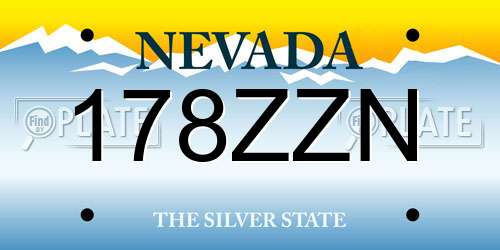 178ZZN Nevada License Plate