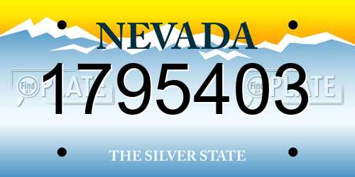 1795403 Nevada License Plate