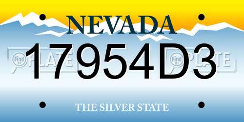 17954D3 Nevada License Plate