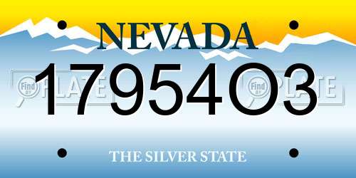17954O3 Nevada License Plate
