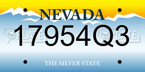17954Q3 Nevada License Plate