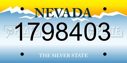 1798403 Nevada License Plate