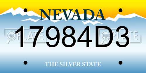 17984D3 Nevada License Plate
