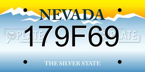 179F69 Nevada License Plate