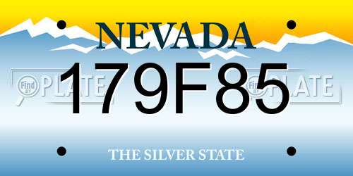 179F85 Nevada License Plate