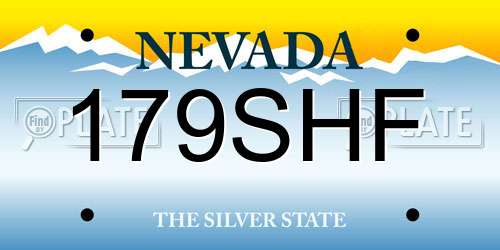 179SHF Nevada License Plate