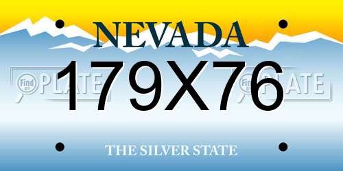 179X76 Nevada License Plate