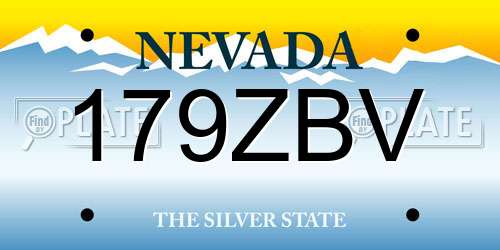 179ZBV Nevada License Plate