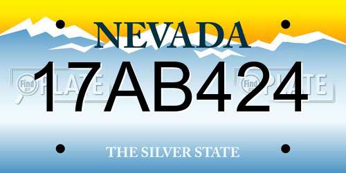 17AB424 Nevada License Plate