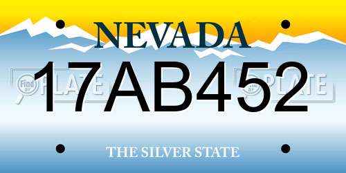17AB452 Nevada License Plate