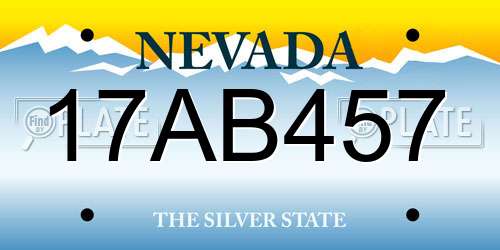 17AB457 Nevada License Plate