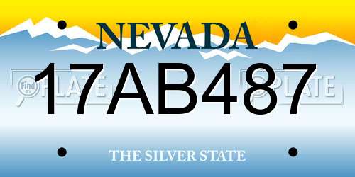 17AB487 Nevada License Plate