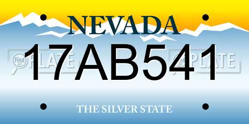17AB541 Nevada License Plate