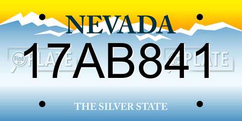 17AB841 Nevada License Plate