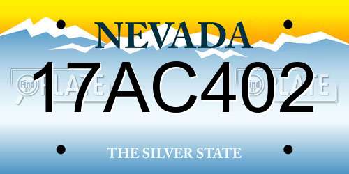 17AC402 Nevada License Plate