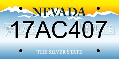 17AC407 Nevada License Plate