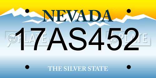17AS452 Nevada License Plate