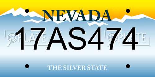 17AS474 Nevada License Plate