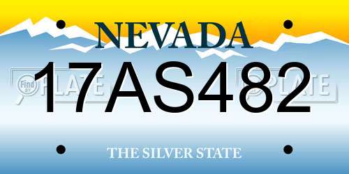 17AS482 Nevada License Plate