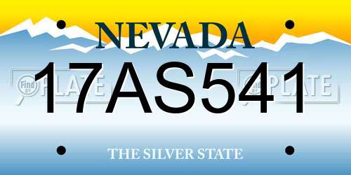 17AS541 Nevada License Plate