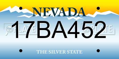 17BA452 Nevada License Plate