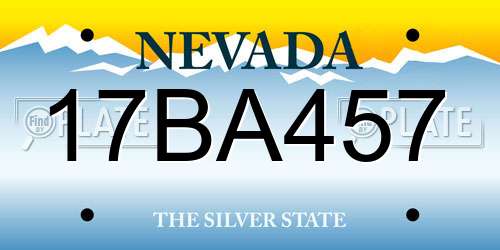 17BA457 Nevada License Plate