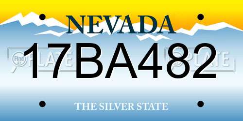17BA482 Nevada License Plate