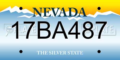 17BA487 Nevada License Plate