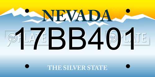 17BB401 Nevada License Plate