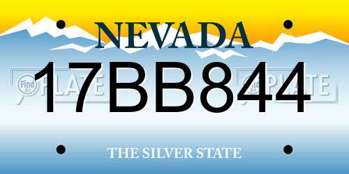 17BB844 Nevada License Plate