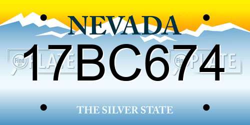 17BC674 Nevada License Plate