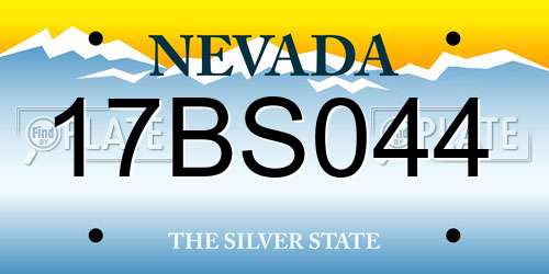 17BS044 Nevada License Plate