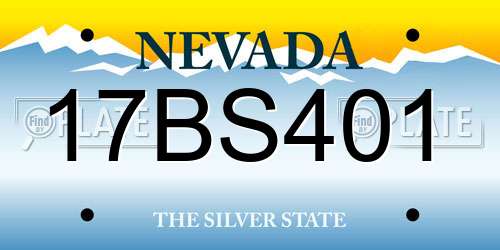 17BS401 Nevada License Plate