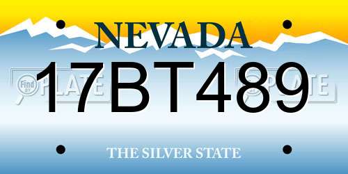 17BT489 Nevada License Plate