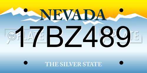 17BZ489 Nevada License Plate