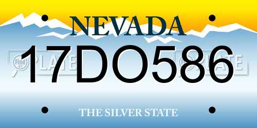 17DO586 Nevada License Plate