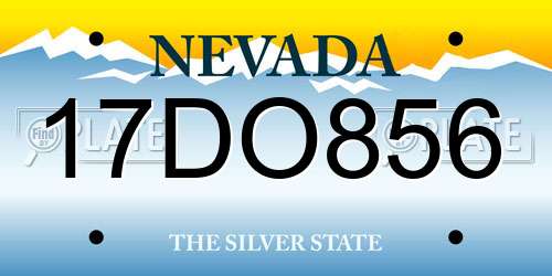 17DO856 Nevada License Plate