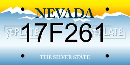 17F261 Nevada License Plate