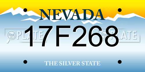 17F268 Nevada License Plate