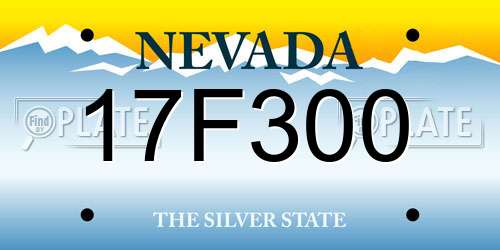 17F300 Nevada License Plate