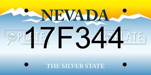17F344 Nevada License Plate