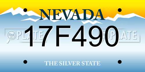 17F490 Nevada License Plate