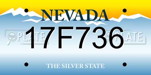 17F736 Nevada License Plate
