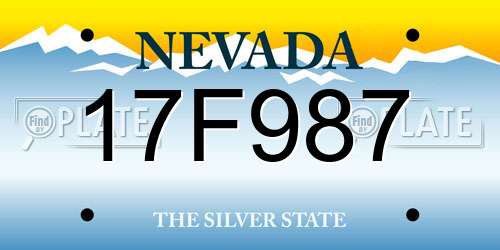 17F987 Nevada License Plate