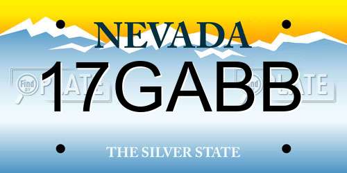 17GABB Nevada License Plate