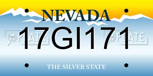 17GI171 Nevada License Plate