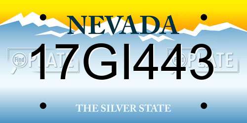 17GI443 Nevada License Plate