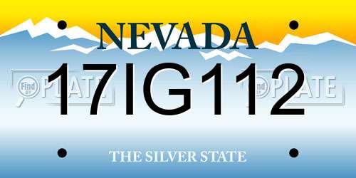 17IG112 Nevada License Plate